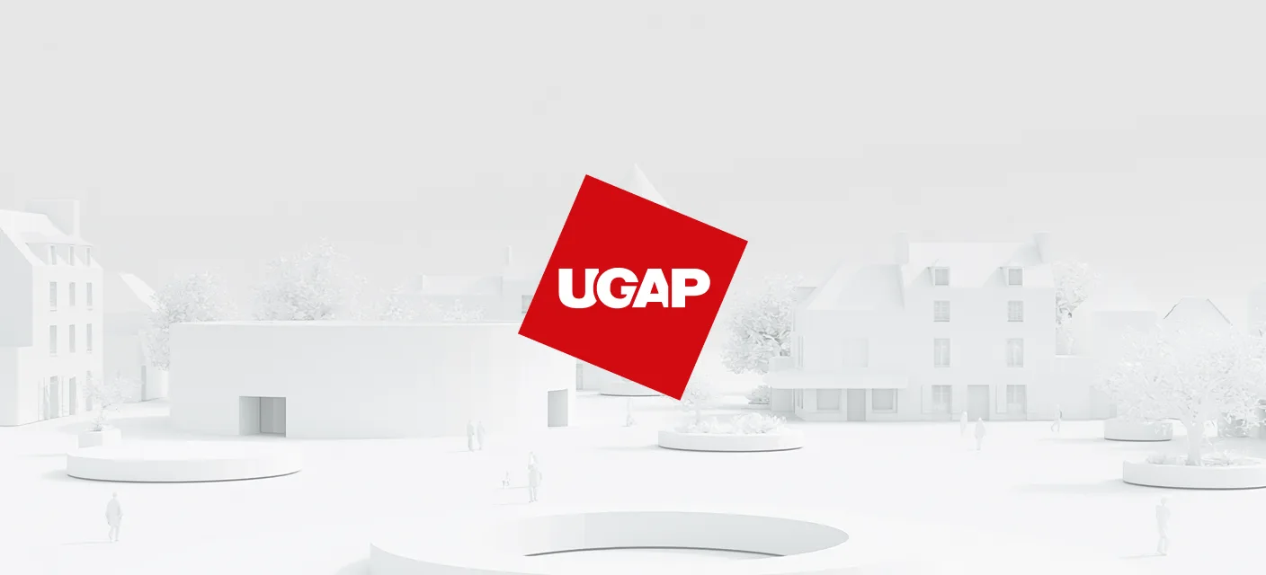 UGAP brand cover: the red UGAP logo over a white architectural render